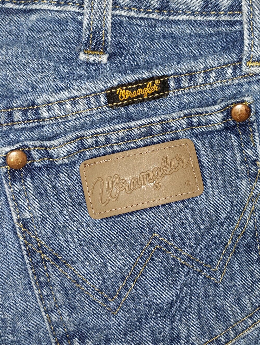 Wrangler Reworked High Waisted Cowboy Cut Off Denim Shorts - Picture 5 of 8